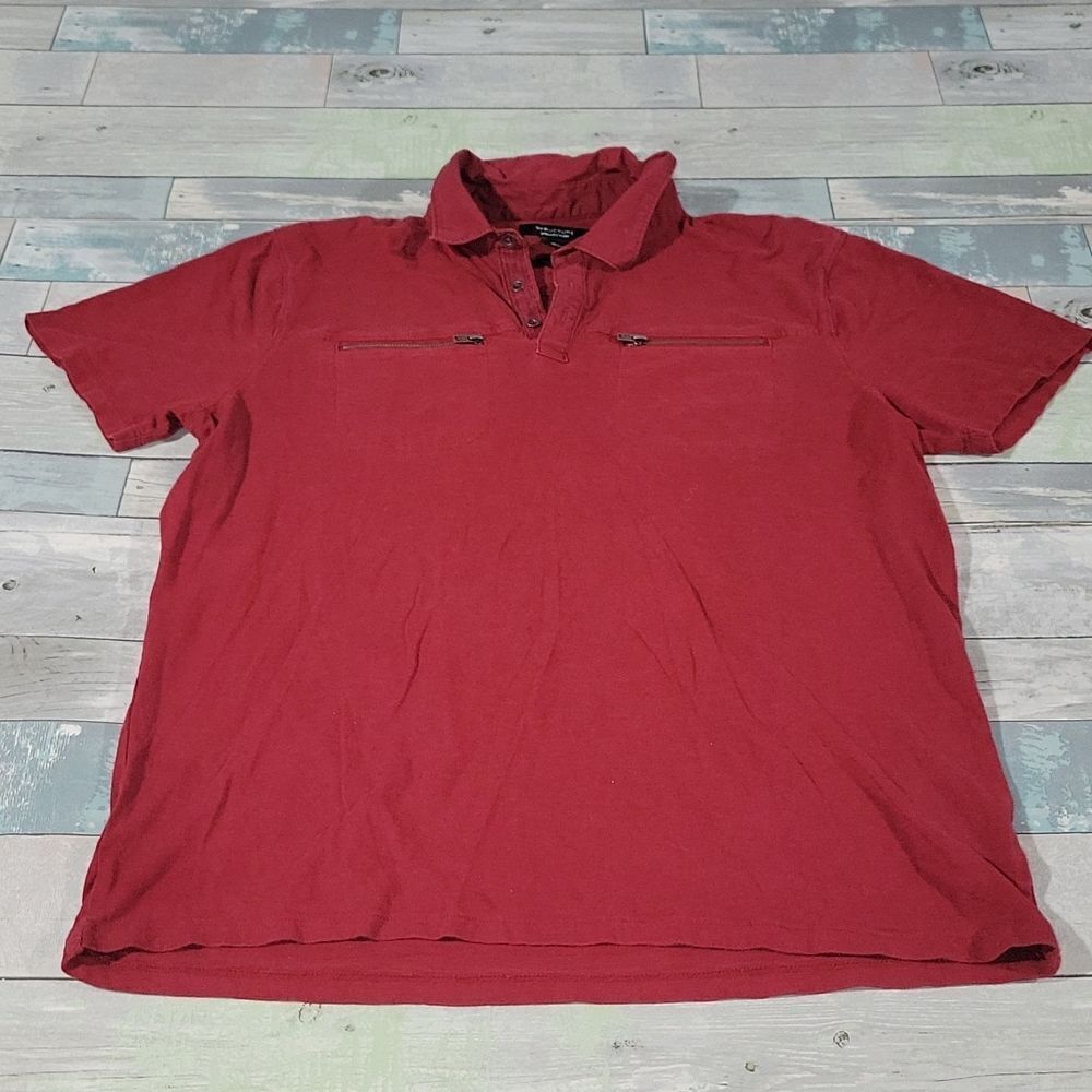 Red Structure Collection Slim Fit Polo Shirt sz Large